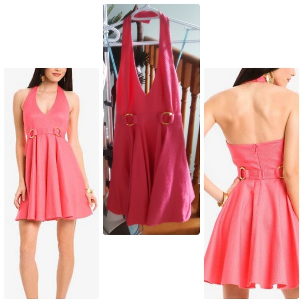 Marciano Full Circle Coral Pink Halter Dress 0 XS